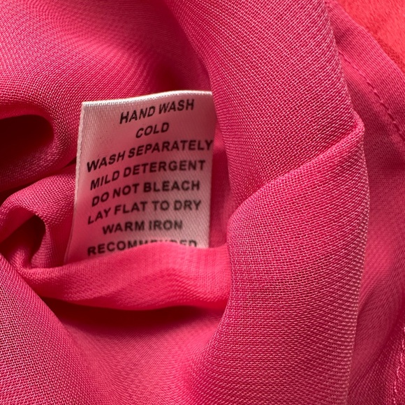 Joy Joy colorblock dress with front belted tie. Size M. Silky feel. - Picture 9 of 9